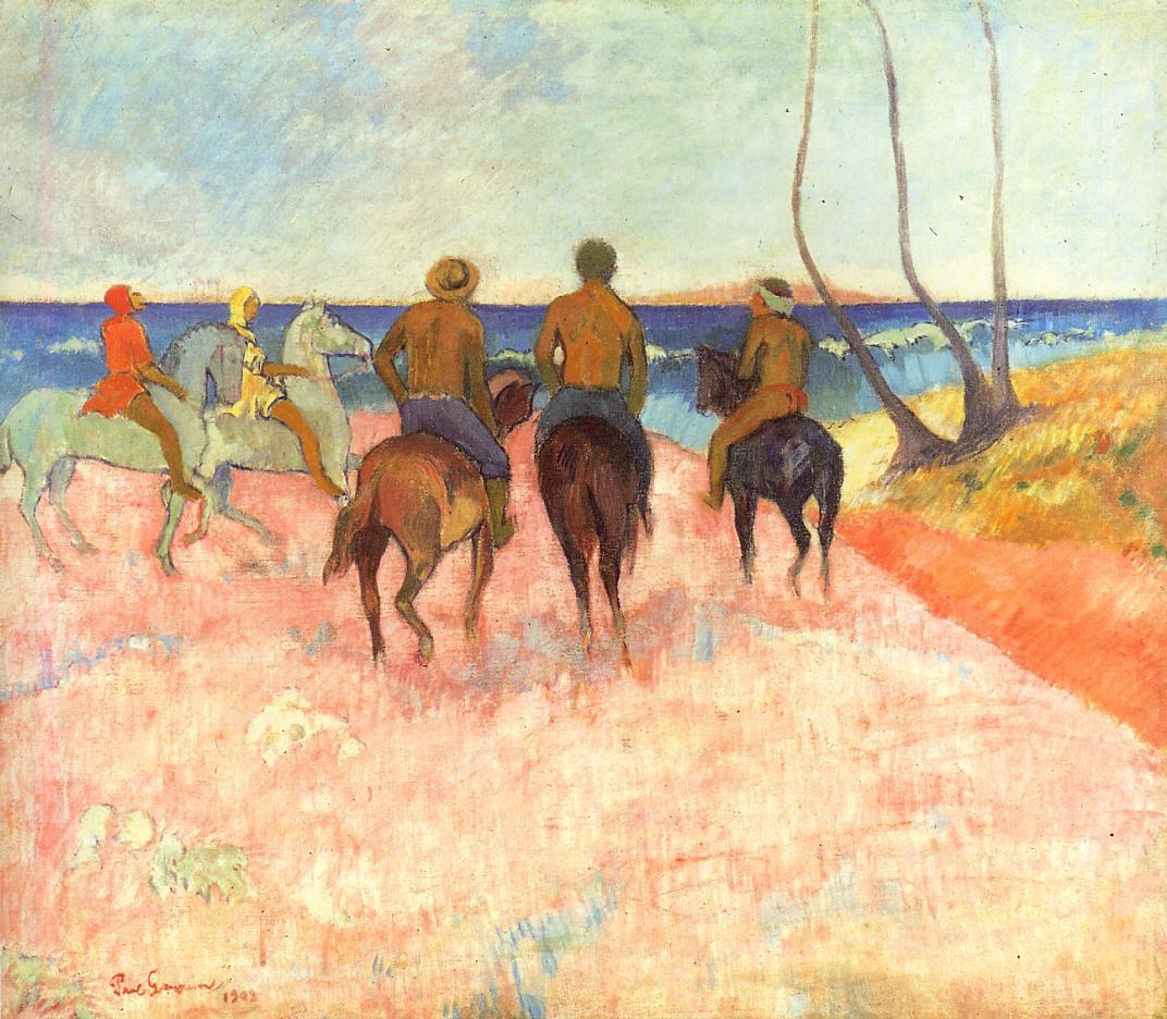 Riders on the Beach - Paul Gauguin Painting